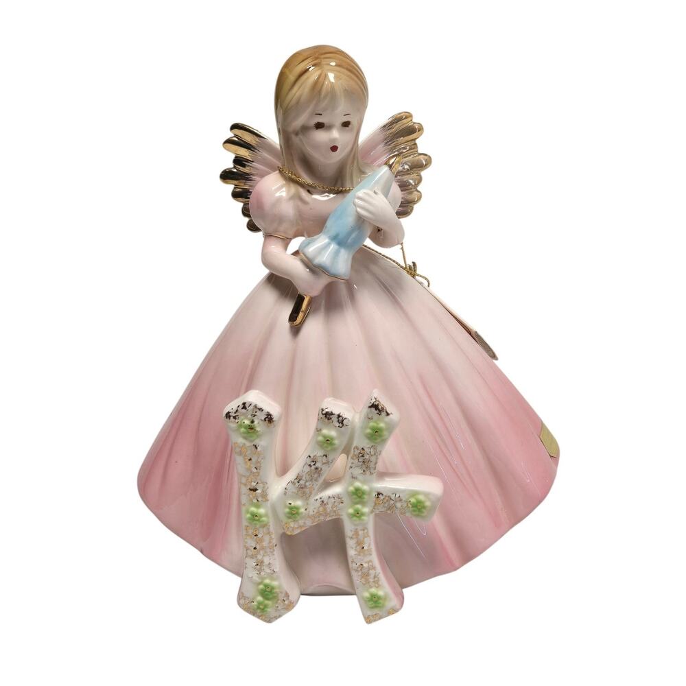 Josef Originals 14th Birthday Girl Angel Porcelain Figurine 6" Tall